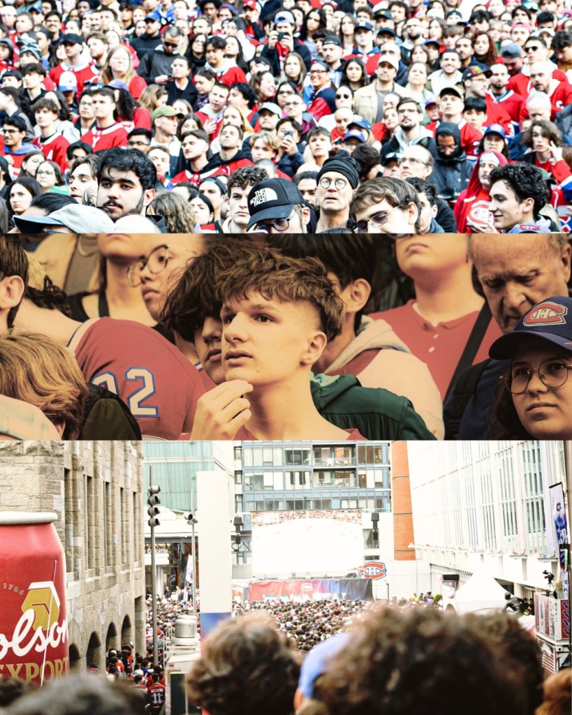 Montreal Canadians fans outdoor watch party